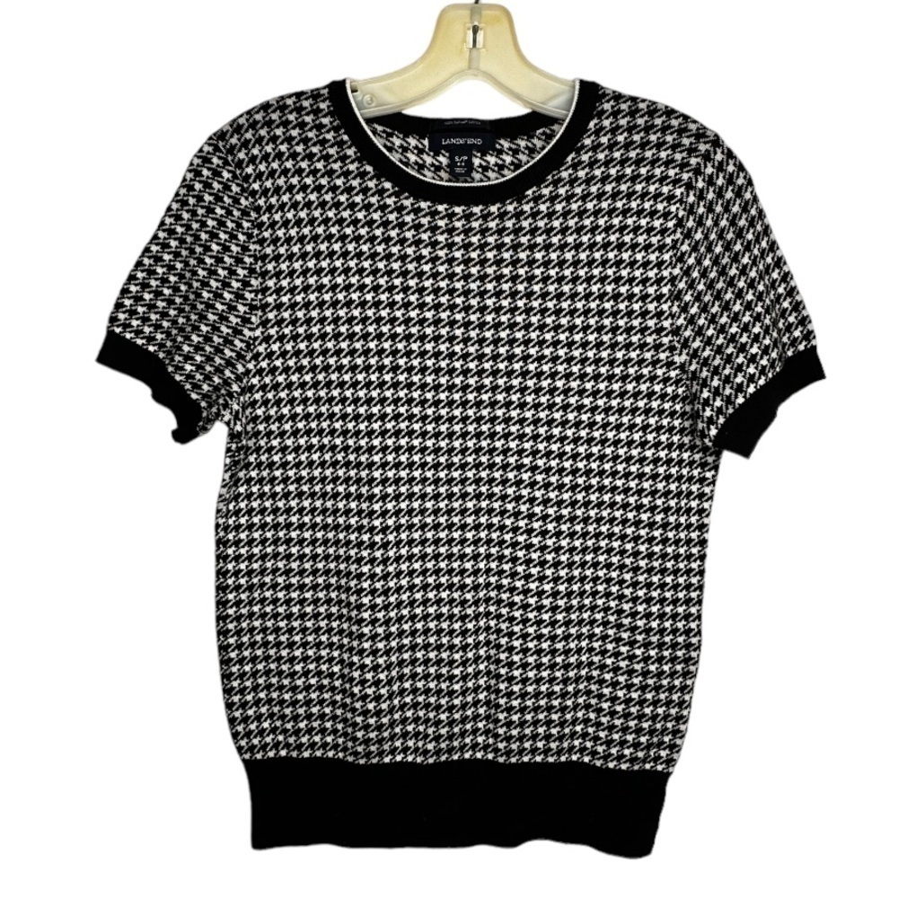 Land's‎ End Supima Cotton Houndstooth Sweater
